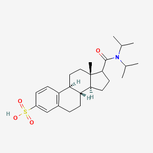 molecular formula C25H37NO4S B1257484 (8S,9S,13S,14S)-17-[di(propan-2-yl)carbamoyl]-13-methyl-6,7,8,9,11,12,14,15,16,17-decahydrocyclopenta[a]phenanthrene-3-sulfonic acid 