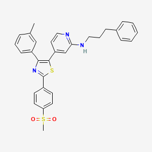 molecular formula C31H29N3O2S2 B12574851 N-[4-[4-(3-Methylphenyl)-2-(4-methylsulfonylphenyl)-1,3-thiazol-5-YL]-2-pyridyl]-N-(3-phenylpropyl)amine CAS No. 303163-25-9