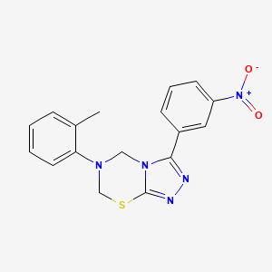molecular formula C17H15N5O2S B12574889 6-(2-Methylphenyl)-3-(3-nitrophenyl)-5,7-dihydro-[1,2,4]triazolo[3,4-b][1,3,5]thiadiazine 
