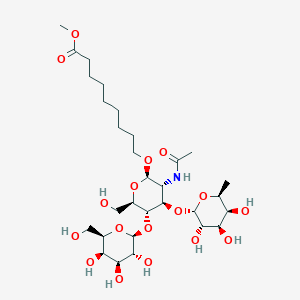 molecular formula C30H53NO17 B1257489 8-(Methoxycarbonyl)octyl 2-(acetylamino)-3-O-(6-deoxy-alpha-L-galactopyranosyl)-4-O-beta-D-galactopyranosyl-2-deoxy-beta-D-glucopyranoside 