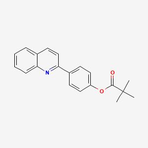 molecular formula C20H19NO2 B12574937 Propanoic acid, 2,2-dimethyl-, 4-(2-quinolinyl)phenyl ester CAS No. 634613-69-7