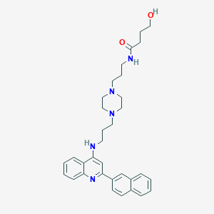 molecular formula C33H41N5O2 B12574962 N-[3-[4-[3-[(4-Hydroxy-1-oxobutyl)amino]propyl]-1-piperazinyl]propyl]-2-(2-naphthalenyl)-4-quinolinamine 