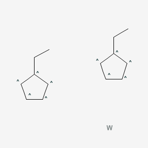molecular formula C14H18W B12575028 Bis(ethylcyclopentadienyl)tungsten(IV) dihydride 