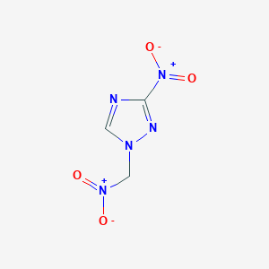 molecular formula C3H3N5O4 B12575097 3-Nitro-1-nitromethyl-1H-[1,2,4]triazole CAS No. 291543-10-7