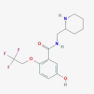 5-Hydroxy-N-(2-piperidinylmethyl)-2-(2,2,2-trifluoroethoxy)benzamide