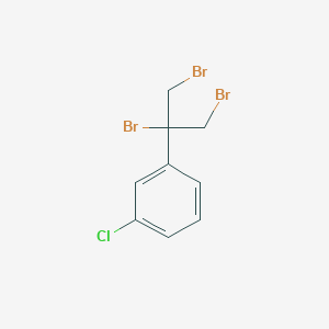 molecular formula C9H8Br3Cl B12575240 Benzene, 1-chloro-3-[1,2-dibromo-1-(bromomethyl)ethyl]- CAS No. 189997-24-8