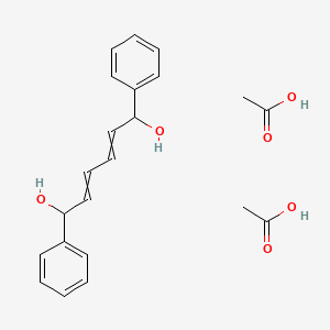 molecular formula C22H26O6 B12575260 Acetic acid;1,6-diphenylhexa-2,4-diene-1,6-diol CAS No. 192444-32-9