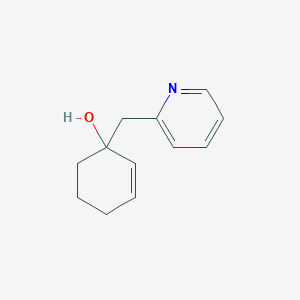 molecular formula C12H15NO B12575262 2-Cyclohexen-1-ol, 1-(2-pyridinylmethyl)- CAS No. 602314-18-1