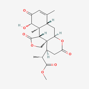 molecular formula C21H26O8 B1257548 methyl (2R)-2-[(1S,5R,6S,7S,11S,13R,17S)-7-hydroxy-6,10-dimethyl-4,8,15-trioxo-3,14-dioxatetracyclo[11.4.0.01,5.06,11]heptadec-9-en-17-yl]propanoate 