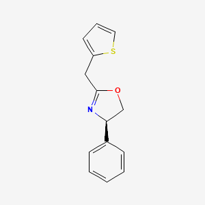 molecular formula C14H13NOS B12575520 Oxazole, 4,5-dihydro-4-phenyl-2-(2-thienylmethyl)-, (R)- CAS No. 194415-20-8
