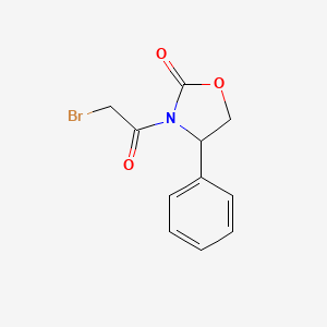 molecular formula C11H10BrNO3 B12575522 2-Oxazolidinone, 3-(bromoacetyl)-4-phenyl- CAS No. 305859-70-5