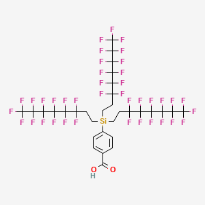 molecular formula C31H17F39O2Si B12575599 Benzoic acid, 4-[tris(3,3,4,4,5,5,6,6,7,7,8,8,8-tridecafluorooctyl)silyl]- CAS No. 189077-31-4