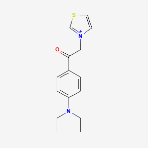 molecular formula C15H19N2OS+ B12575605 Thiazolium, 3-[2-[4-(diethylamino)phenyl]-2-oxoethyl]- CAS No. 628687-46-7