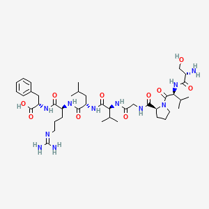 molecular formula C41H67N11O10 B12575624 H-Ser-Val-Pro-Gly-Val-Leu-Arg-Phe-OH CAS No. 586973-89-9