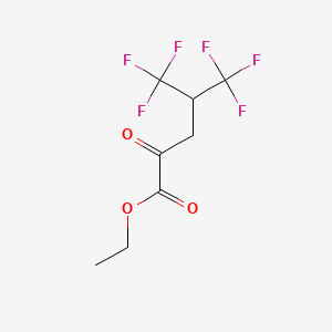 molecular formula C8H8F6O3 B12575668 Ethyl 5,5,5-trifluoro-2-oxo-4-(trifluoromethyl)pentanoate CAS No. 201930-83-8