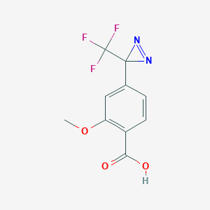 molecular formula C10H7F3N2O3 B12575675 Benzoic acid, 2-methoxy-4-[3-(trifluoromethyl)-3H-diazirin-3-yl]- CAS No. 201151-00-0