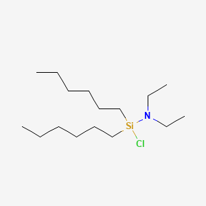 molecular formula C16H36ClNSi B12575711 1-Chloro-N,N-diethyl-1,1-dihexylsilanamine CAS No. 595604-23-2