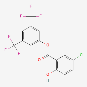 molecular formula C15H7ClF6O3 B12575715 Benzoic acid, 5-chloro-2-hydroxy-, 3,5-bis(trifluoromethyl)phenyl ester CAS No. 634184-76-2