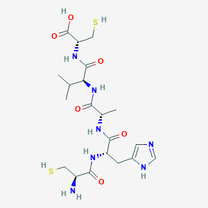 molecular formula C20H33N7O6S2 B12575737 L-Cysteine, L-cysteinyl-L-histidyl-L-alanyl-L-valyl- CAS No. 202527-94-4