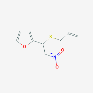 molecular formula C9H11NO3S B12575754 Furan, 2-[2-nitro-1-(2-propenylthio)ethyl]- CAS No. 267894-98-4