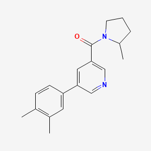 molecular formula C19H22N2O B12575862 Pyrrolidine, 1-[[5-(3,4-dimethylphenyl)-3-pyridinyl]carbonyl]-2-methyl- CAS No. 613660-98-3