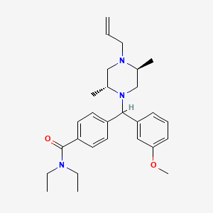 molecular formula C28H39N3O2 B1257589 4-[[(2R,5S)-2,5-dimethyl-4-prop-2-enylpiperazin-1-yl]-(3-methoxyphenyl)methyl]-N,N-diethylbenzamide 