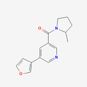 molecular formula C15H16N2O2 B12575946 Pyrrolidine, 1-[[5-(3-furanyl)-3-pyridinyl]carbonyl]-2-methyl- CAS No. 613661-02-2
