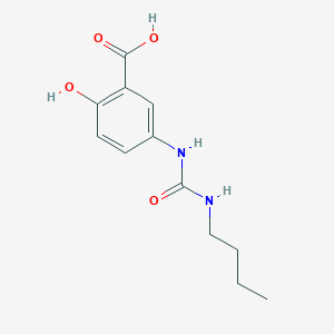 molecular formula C12H16N2O4 B12575948 Benzoic acid, 5-[[(butylamino)carbonyl]amino]-2-hydroxy- CAS No. 501678-20-2