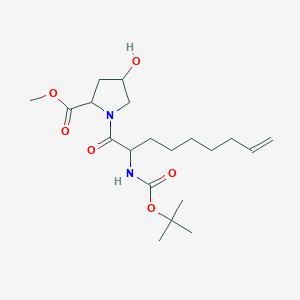 molecular formula C20H34N2O6 B12575961 L-Proline, 1-[(2S)-2-[[(1,1-dimethylethoxy)carbonyl]amino]-1-oxo-8-nonen-1-yl]-4-hydroxy-, methyl ester, (4R)- 