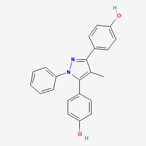 molecular formula C22H18N2O2 B12575993 Phenol, 4,4'-(4-methyl-1-phenyl-1H-pyrazole-3,5-diyl)bis- CAS No. 263717-30-2