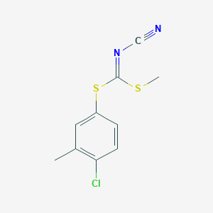 molecular formula C10H9ClN2S2 B125760 [(4-Chloro-3-methylphenyl)sulfanyl-methylsulfanylmethylidene]cyanamide CAS No. 152382-26-8