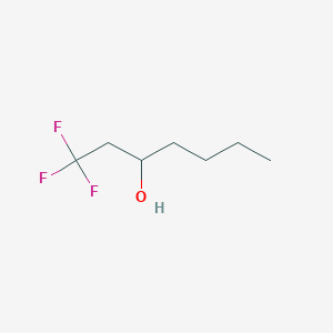 molecular formula C7H13F3O B12576132 3-Heptanol, 1,1,1-trifluoro- CAS No. 201945-72-4