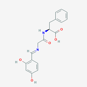 molecular formula C18H18N2O5 B12576183 N-[(2-Hydroxy-4-oxocyclohexa-2,5-dien-1-ylidene)methyl]glycyl-L-phenylalanine CAS No. 193528-37-9