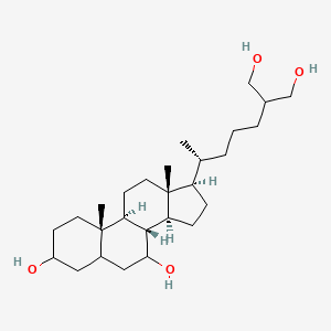 (8R,9S,10S,13R,14S,17R)-17-[(2R)-7-hydroxy-6-(hydroxymethyl)heptan-2-yl]-10,13-dimethyl-2,3,4,5,6,7,8,9,11,12,14,15,16,17-tetradecahydro-1H-cyclopenta[a]phenanthrene-3,7-diol