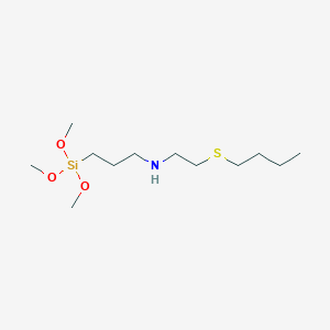 molecular formula C12H29NO3SSi B12576226 N-[2-(Butylsulfanyl)ethyl]-3-(trimethoxysilyl)propan-1-amine CAS No. 191720-19-1