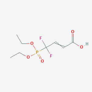 molecular formula C8H13F2O5P B12576380 4-(Diethoxyphosphoryl)-4,4-difluorobut-2-enoic acid CAS No. 190334-26-0