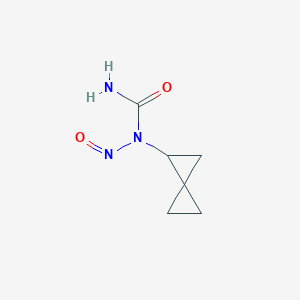 molecular formula C6H9N3O2 B12576399 N-Nitroso-N-spiro[2.2]pentan-1-ylurea CAS No. 199783-43-2