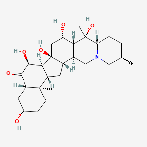 molecular formula C27H43NO6 B1257640 Benzo[7,8]fluoreno[2,1-b]quinolizin-5(1H)-one, docosahydro-3,6,6b,8,9-pentahydroxy-9,12,16b-trimethyl-, (3S,4aS,6S,6aS,6bS,8S,8aR,9S,9aS,12S,15aS,15bS,16aS,16bR)- 