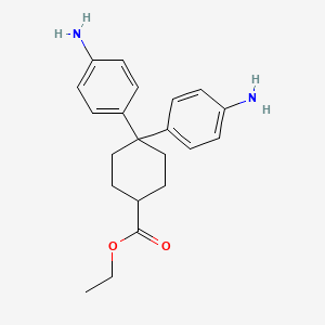 molecular formula C21H26N2O2 B12576514 Ethyl 4,4-bis(4-aminophenyl)cyclohexane-1-carboxylate CAS No. 601490-36-2