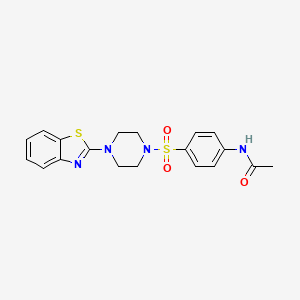 molecular formula C19H20N4O3S2 B12576638 N-(4-{[4-(1,3-Benzothiazol-2-yl)-1-piperazinyl]sulfonyl}phenyl)acetamide 