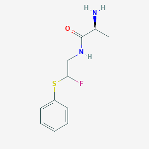 molecular formula C11H15FN2OS B12576646 Propanamide, 2-amino-N-[2-fluoro-2-(phenylthio)ethyl]-, (2S)- CAS No. 501121-40-0