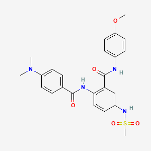 molecular formula C24H26N4O5S B12576740 Benzamide, 2-[[4-(dimethylamino)benzoyl]amino]-N-(4-methoxyphenyl)-5-[(methylsulfonyl)amino]- 
