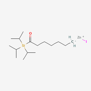 molecular formula C16H33IOSiZn B12576757 Zinc, iodo[7-oxo-7-[tris(1-methylethyl)silyl]heptyl]- CAS No. 188743-52-4