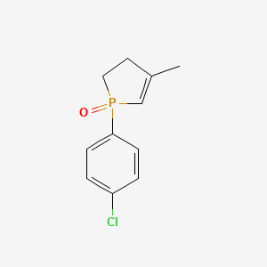 molecular formula C11H12ClOP B12576799 1H-Phosphole, 1-(4-chlorophenyl)-2,3-dihydro-4-methyl-, 1-oxide CAS No. 195317-29-4