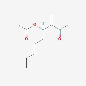molecular formula C12H20O3 B12576841 2-Nonanone, 4-(acetyloxy)-3-methylene- CAS No. 268226-97-7