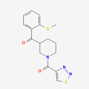 molecular formula C16H17N3O2S2 B1257685 [2-(Methylthio)phenyl]-[1-[oxo(4-thiadiazolyl)methyl]-3-piperidinyl]methanone 