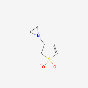 molecular formula C6H9NO2S-2 B12576991 1-(1,1-Dioxido-2,3-dihydrothiophen-3-yl)aziridine 