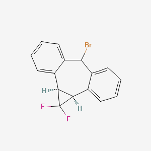 molecular formula C16H11BrF2 B12576995 Dibenzo[a,e]cyclopropa[c]cycloheptene,6-bromo-1,1-difluoro-1,1a,6,10b-tetrahydro-,(1aR,10bS)-rel- 
