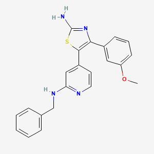 molecular formula C22H20N4OS B12577083 N-[4-[2-Amino-4-(3-methoxyphenyl)-1,3-thiazol-5-YL]-2-pyridyl]-N-benzylamine CAS No. 303163-36-2