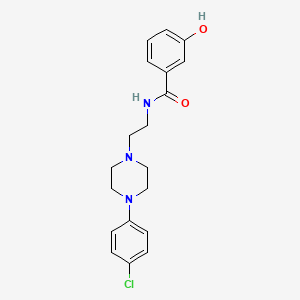 molecular formula C19H22ClN3O2 B12577142 Benzamide, N-[2-[4-(4-chlorophenyl)-1-piperazinyl]ethyl]-3-hydroxy- CAS No. 351459-64-8